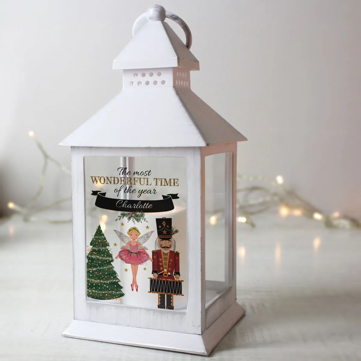 Personalised Nutcracker LED White Lantern Extra Image 2