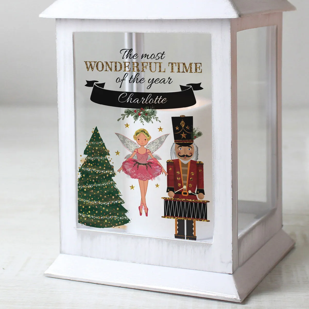 Personalised Nutcracker LED White Lantern Extra Image 3