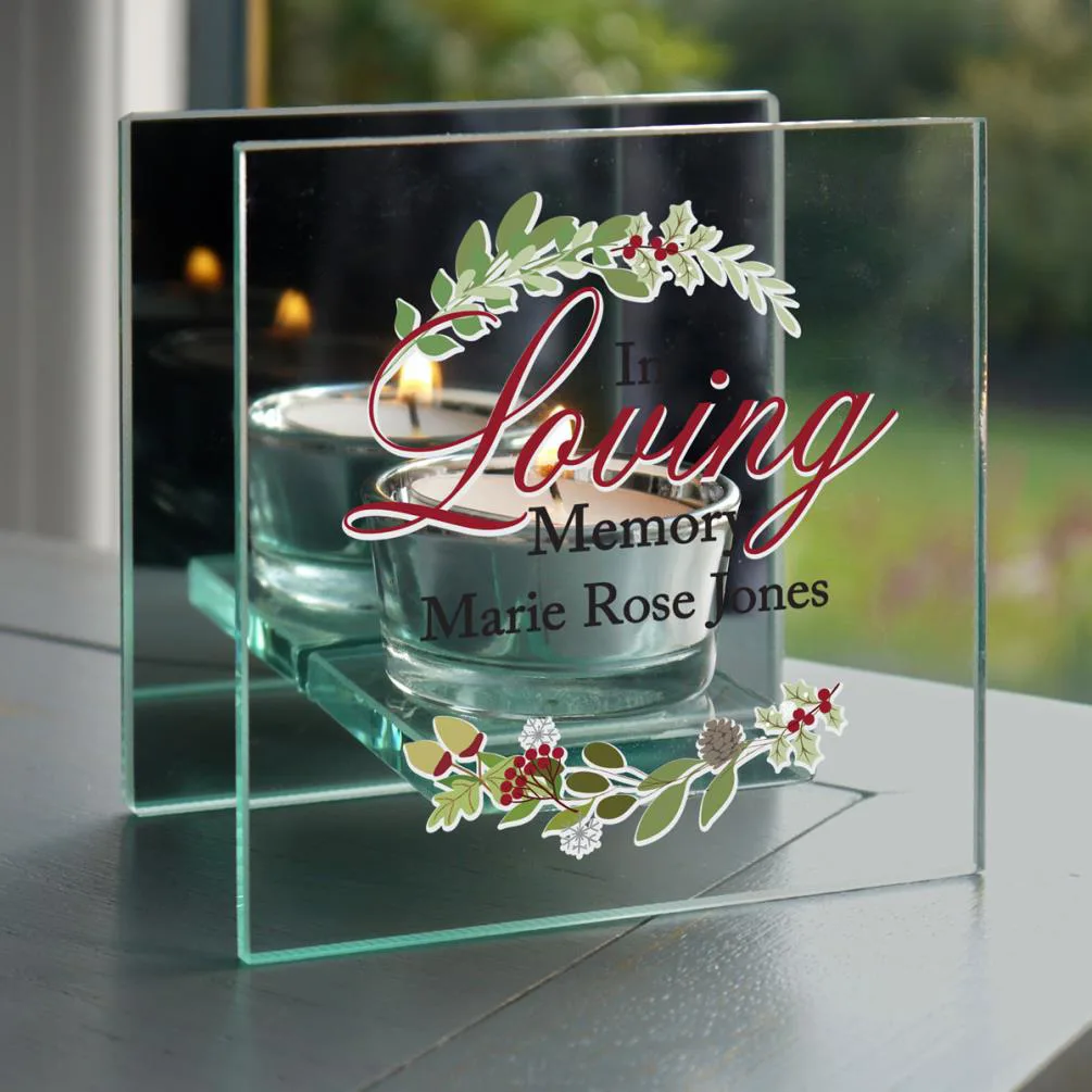 Personalised In Loving Memory Christmas Tea Light Candle Holder Extra Image 2
