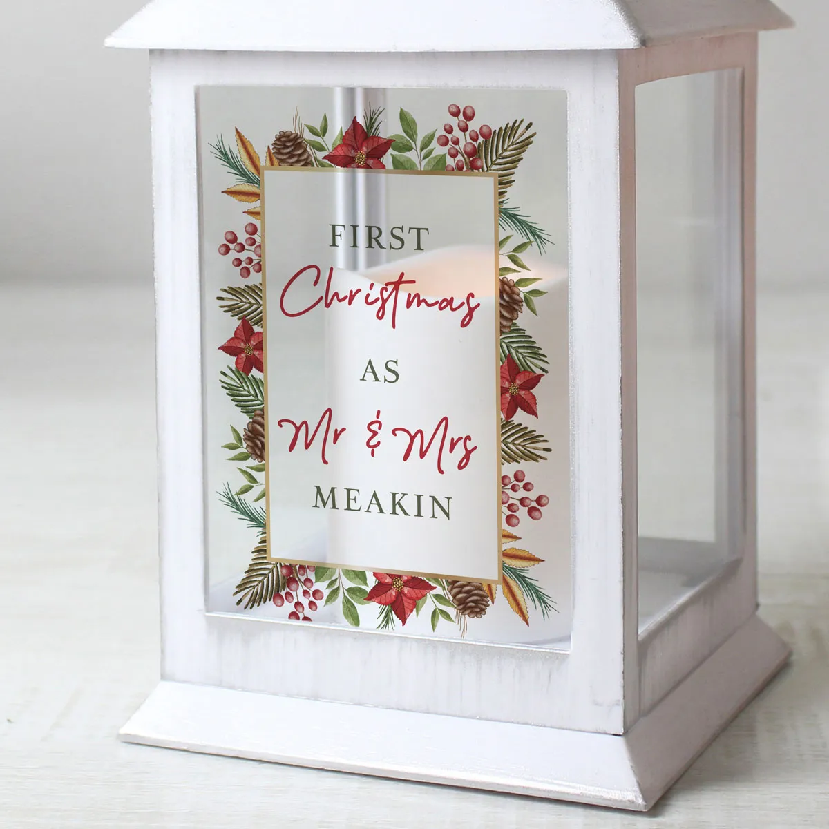 Personalised Christmas LED White Lantern Extra Image 2