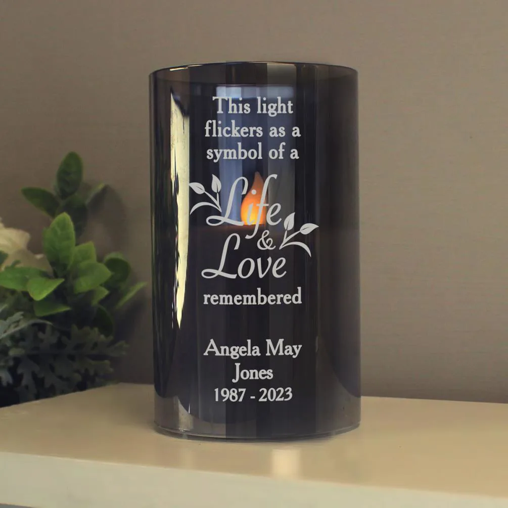 Personalised Life & Love Memorial Smoked LED Candle Extra Image 2