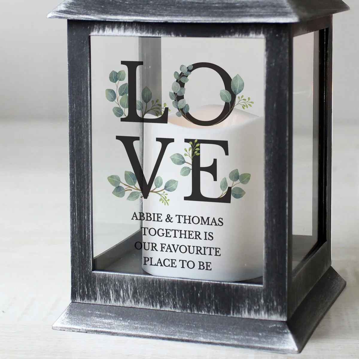 Personalised Love LED Black Lantern Extra Image 2