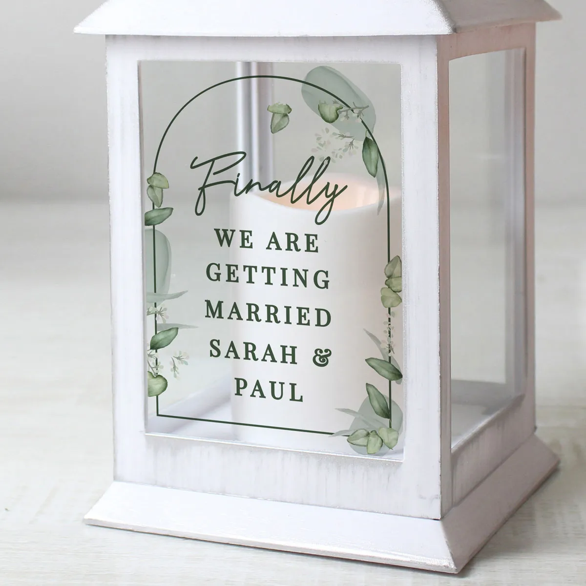 Personalised Botanical LED Wedding Lantern Extra Image 2