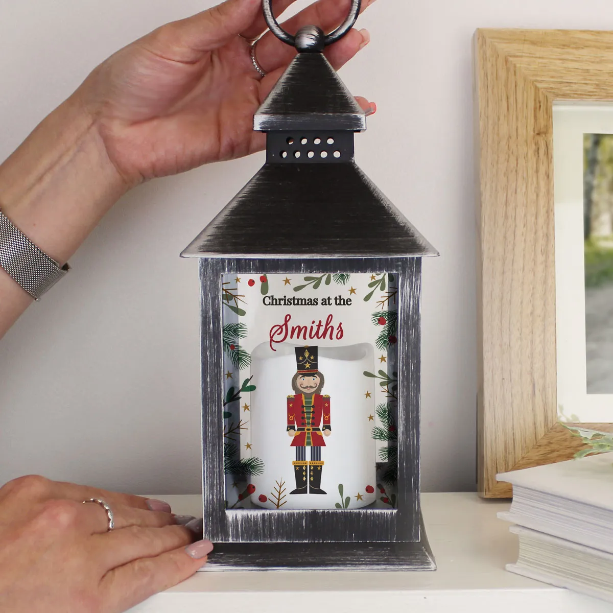 Personalised Christmas Nutcracker LED Black Lantern Extra Image 2