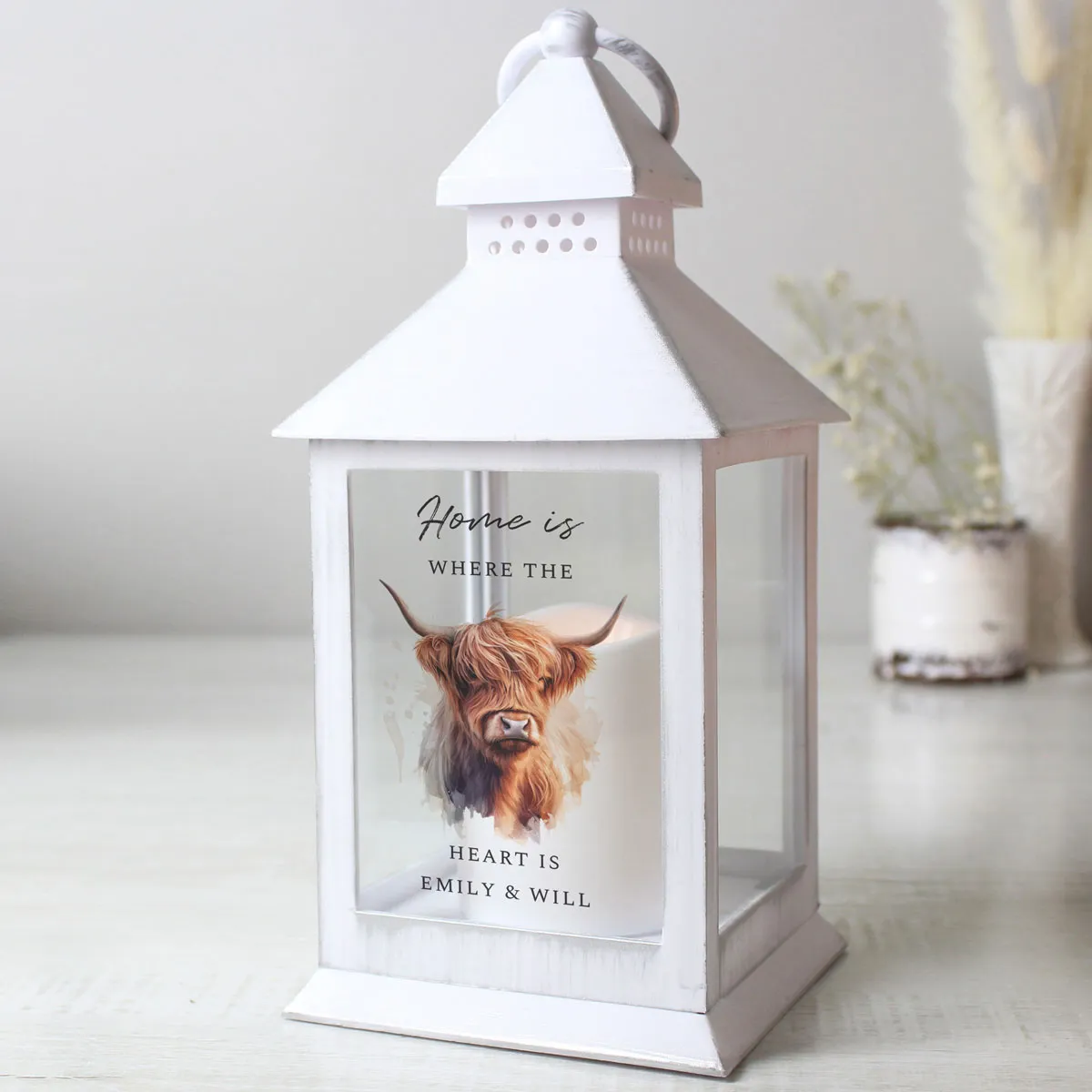 Personalised Highland Cow LED Lantern Extra Image 1