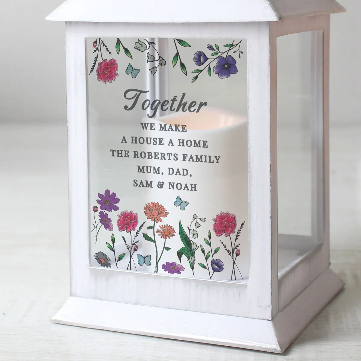 Personalised Wild Flowers LED Lantern Extra Image 2