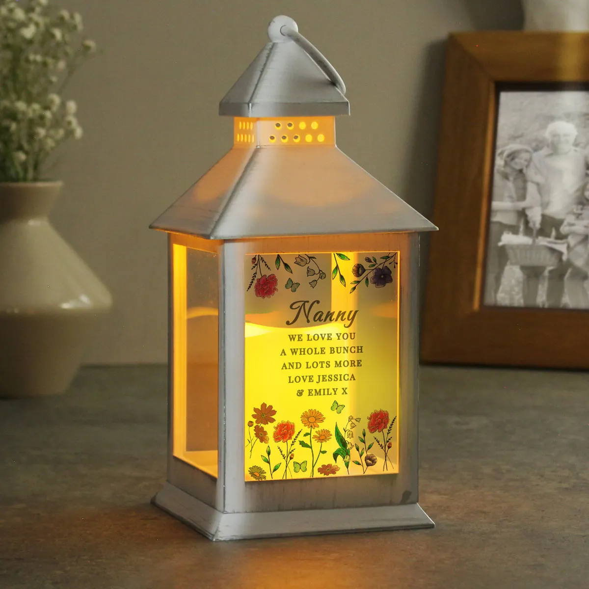 Personalised Wild Flowers LED Lantern Extra Image 3