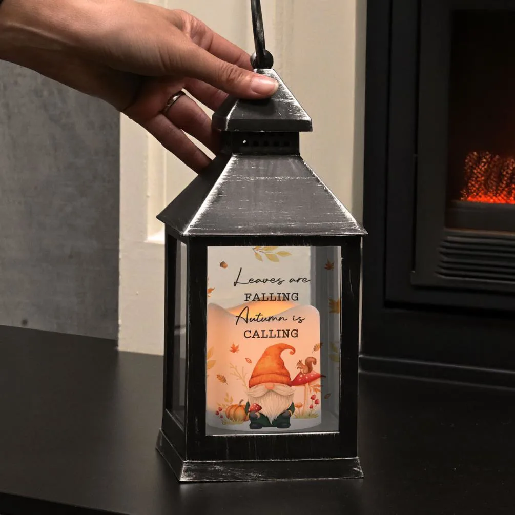Personalised Autumn Gonk Black Lantern Extra Image 2