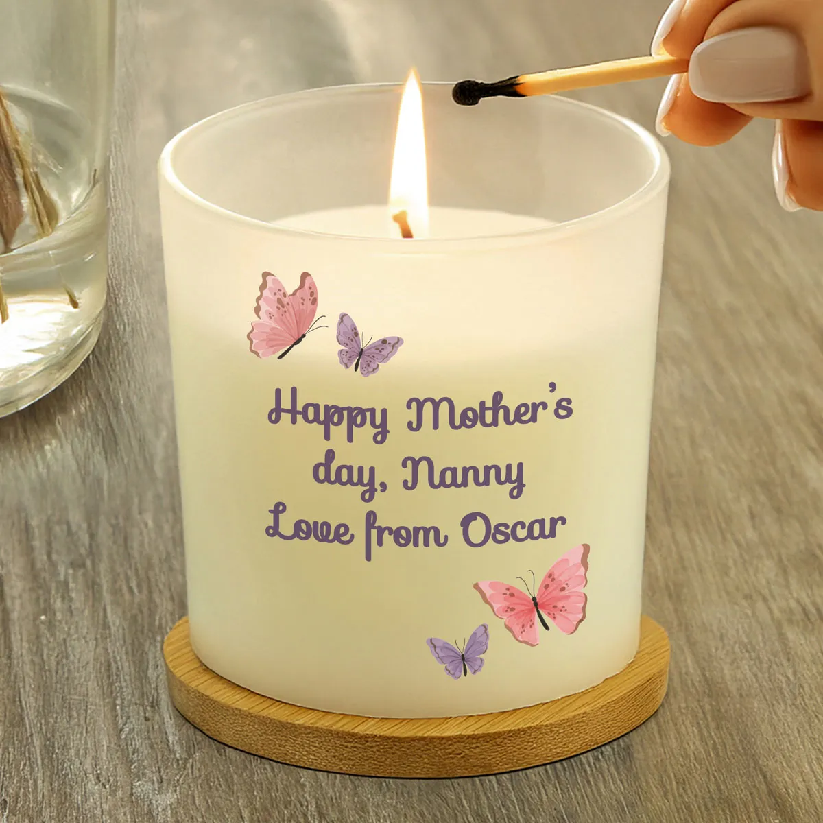 Personalised Butterfly Frosted Jar Candle Extra Image 2