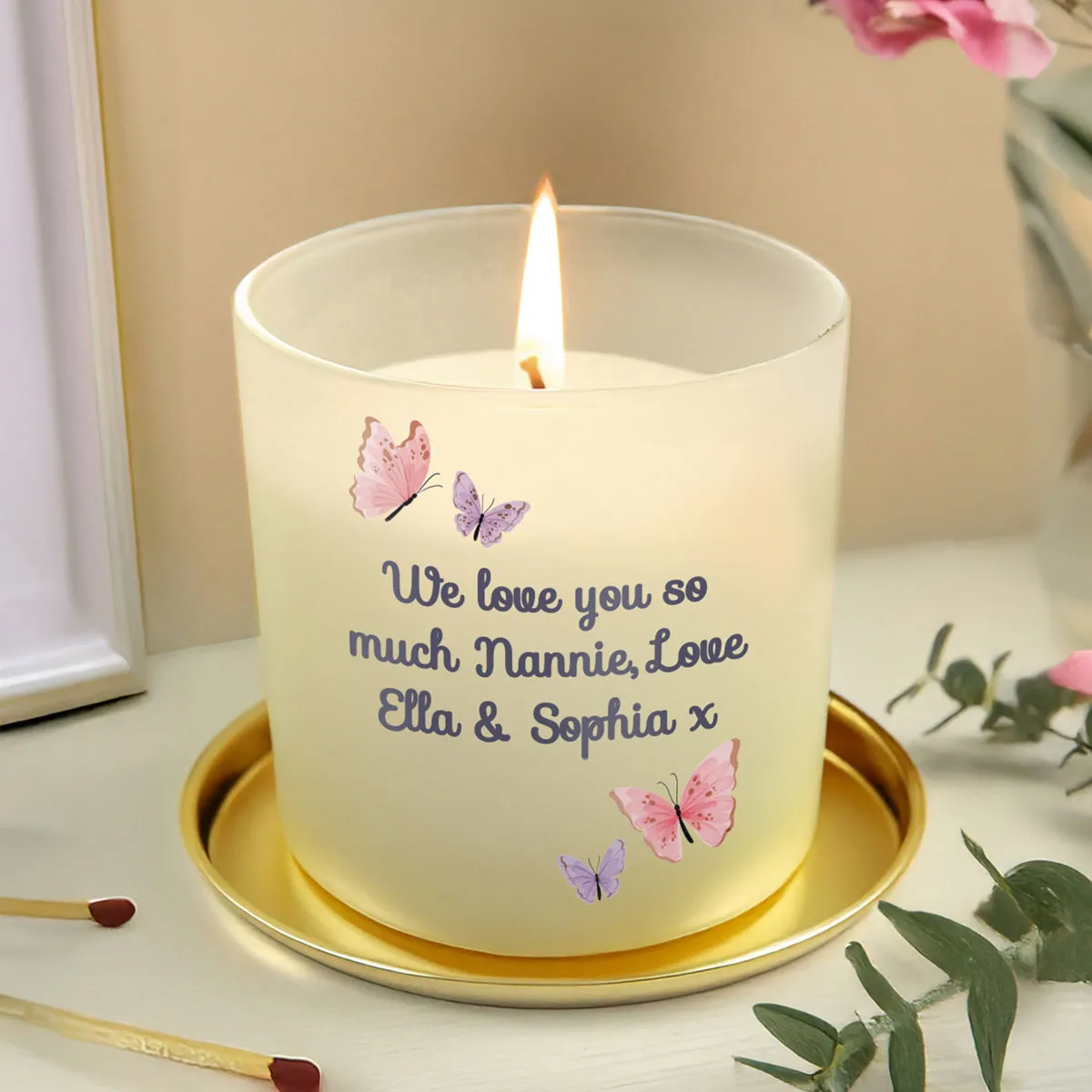 Personalised Butterfly Frosted Jar Candle Extra Image 3