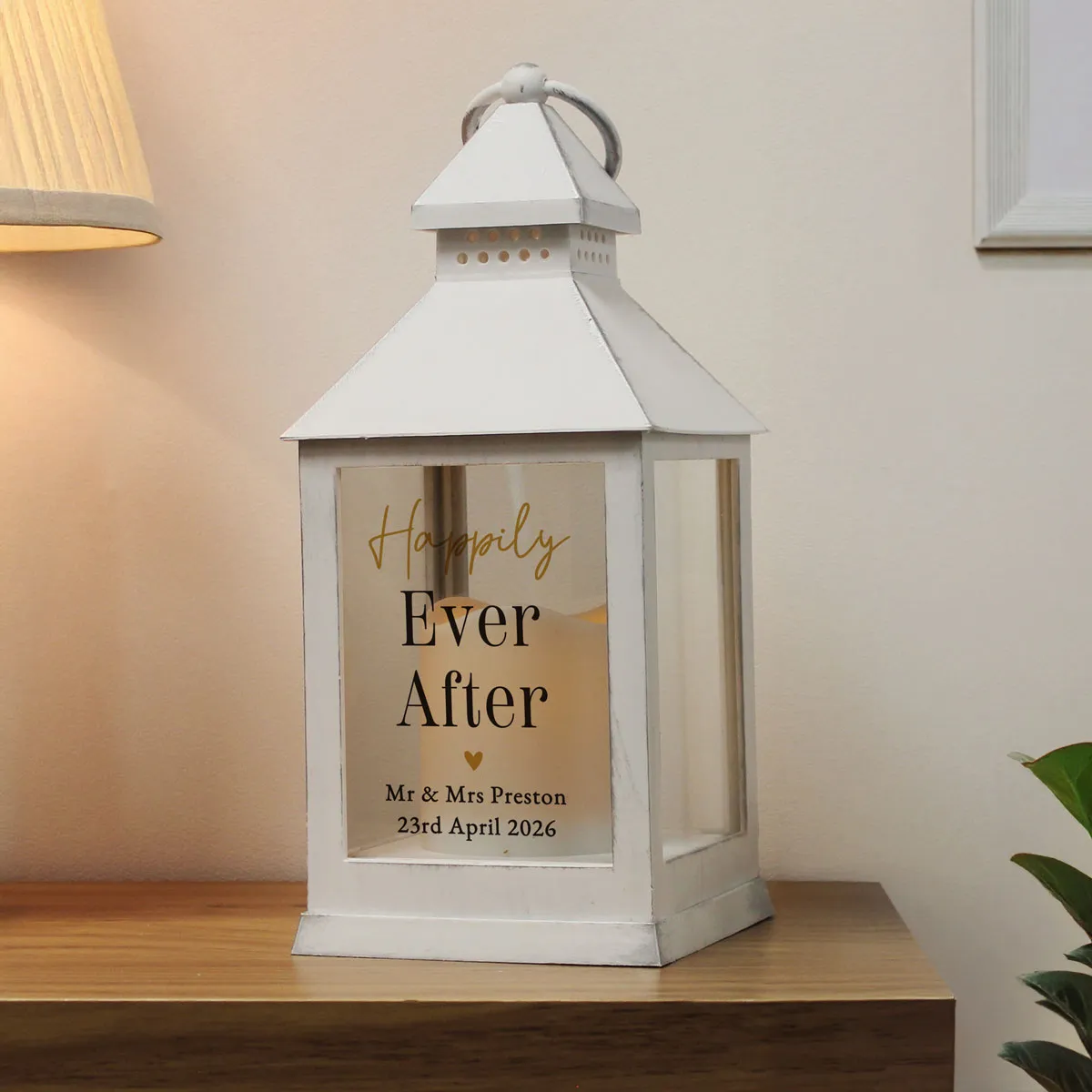 Personalised White LED Lantern Extra Image 2