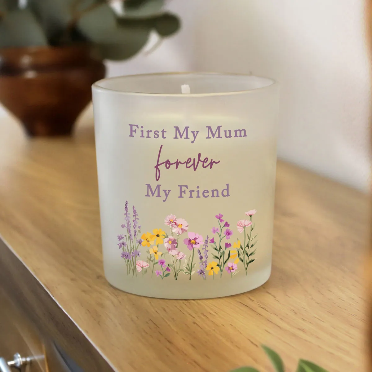 Personalised Wild Flower Frosted Jar Candle Extra Image 1