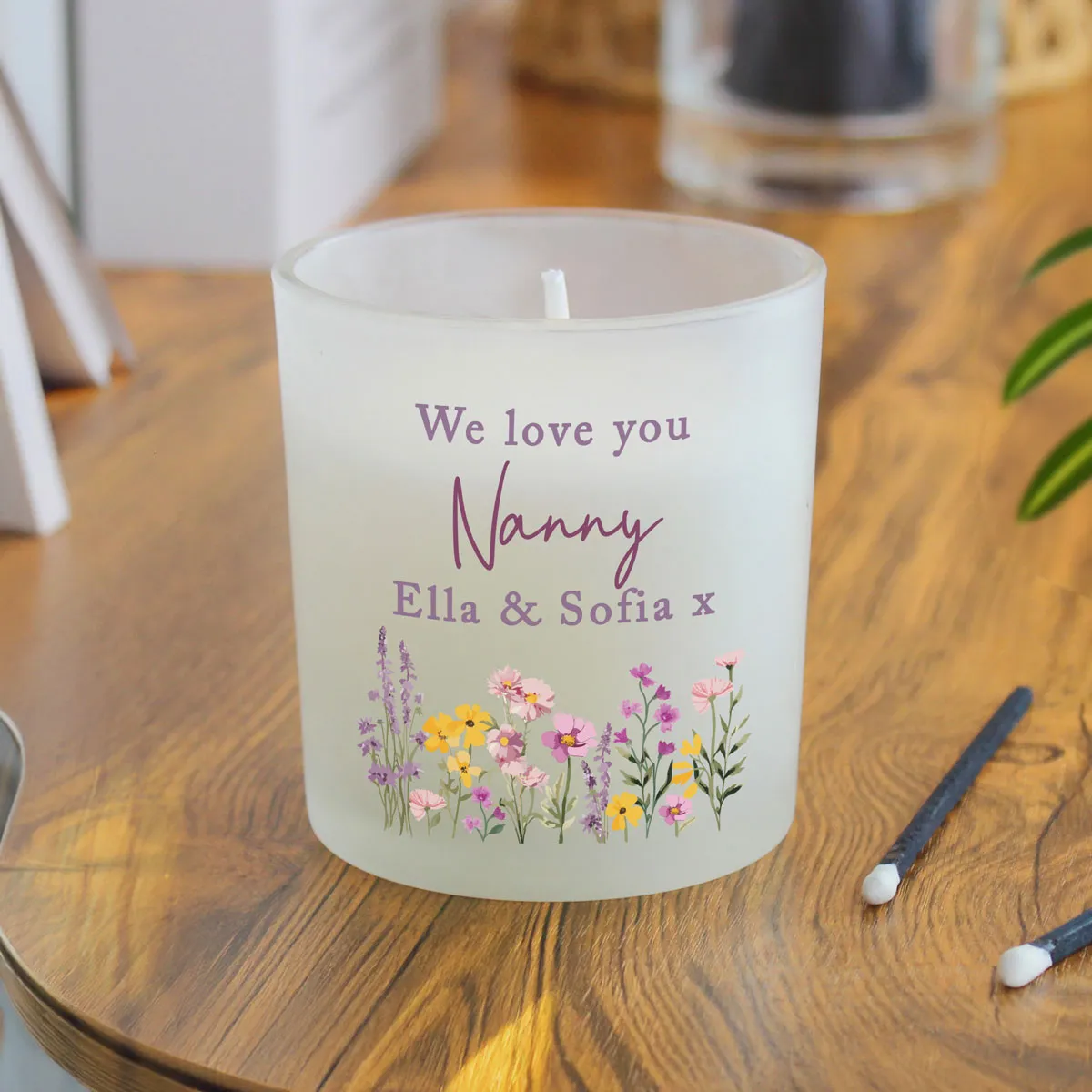 Personalised Wild Flower Frosted Jar Candle Extra Image 3