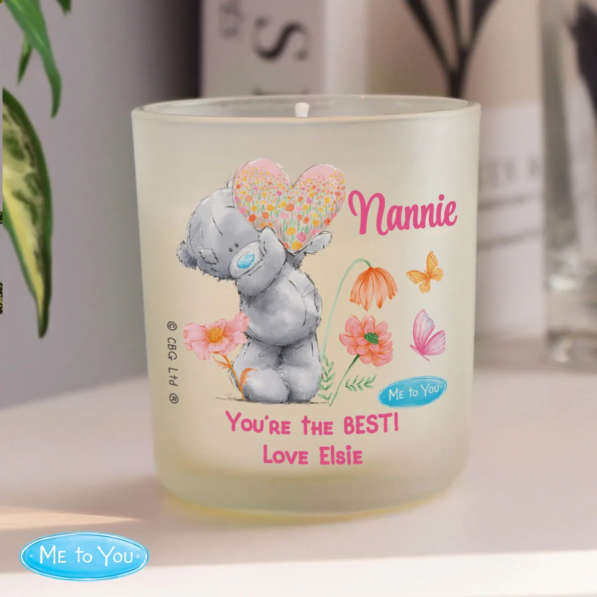Personalised Me to You Flowery Frosted Jar Candle Extra Image 1