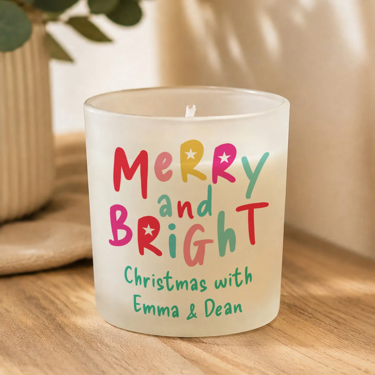Personalised Merry & Bright Frosted Jar Candle Extra Image 3