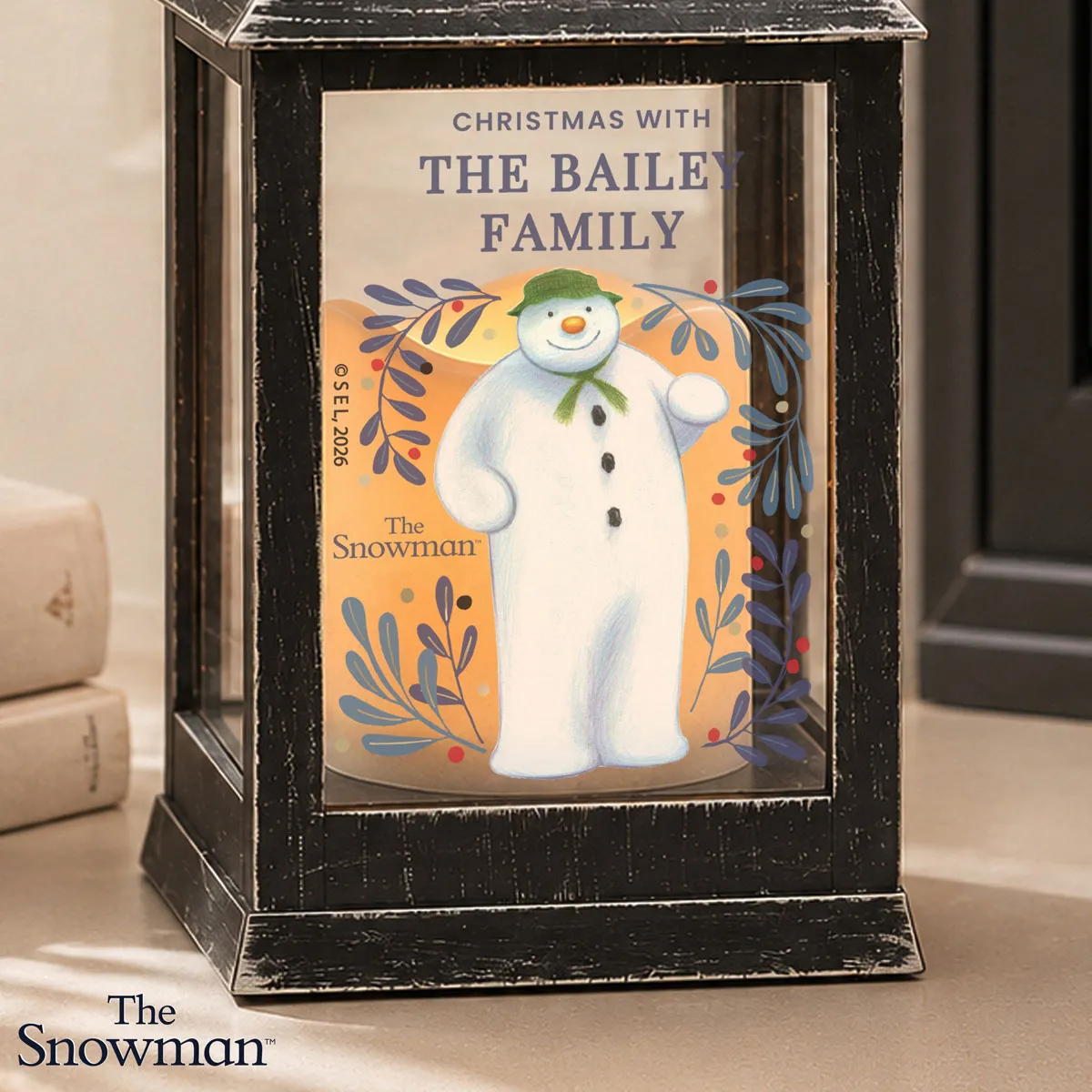 Personalised The Snowman Botanical Black Lantern Extra Image 3