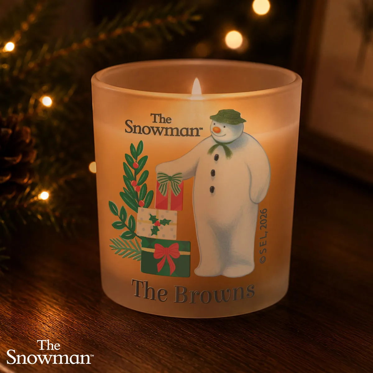 Personalised The Snowman Christmas Wishes Frosted Jar Candle Extra Image 3