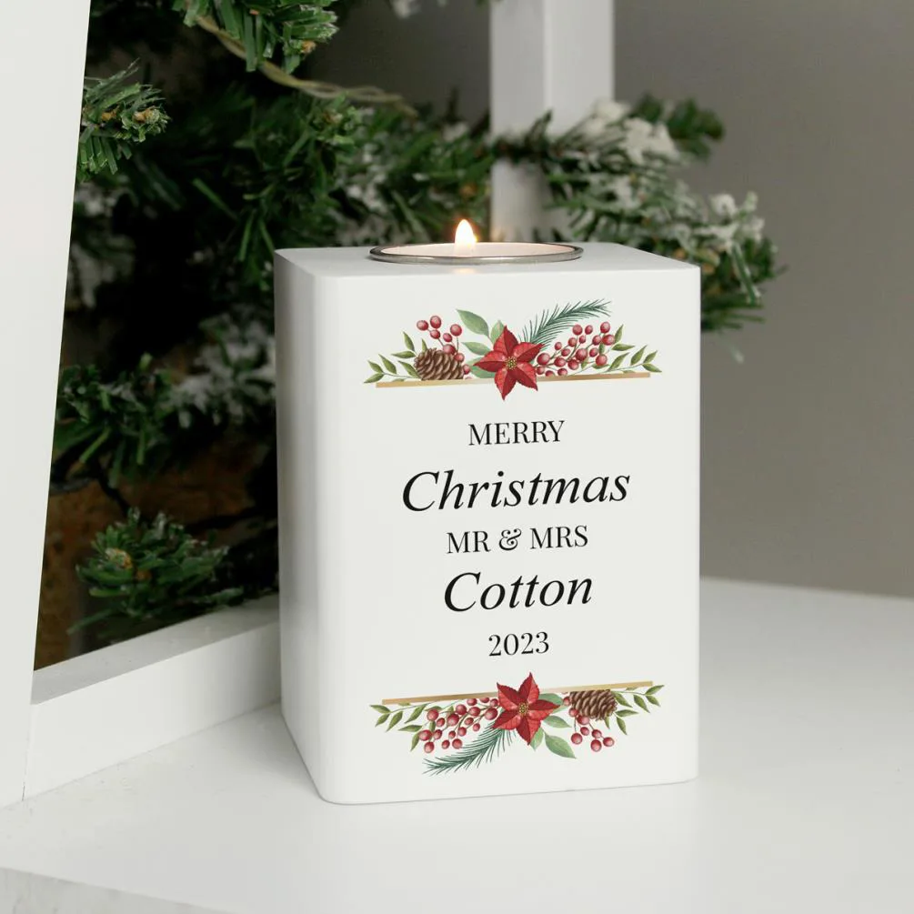 Personalised Christmas Wooden Tealight Holder Extra Image 2