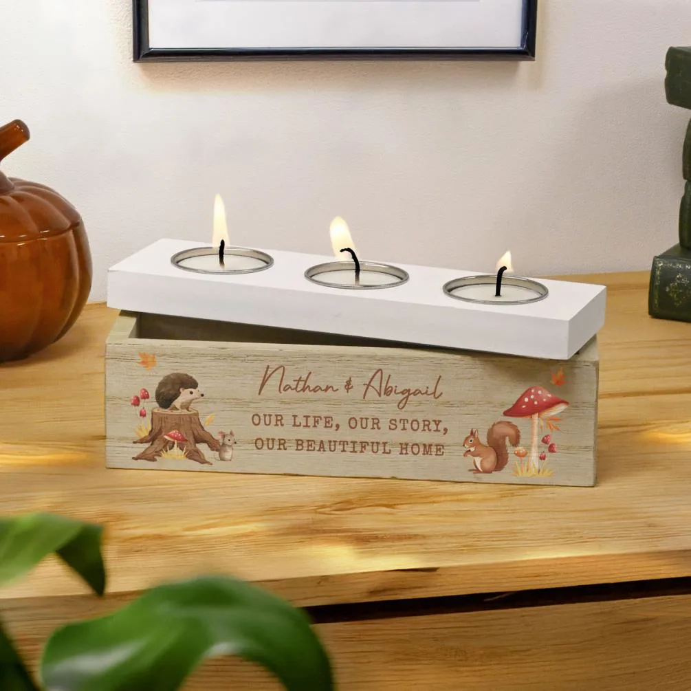 Personalised Autumn Triple Tea Light Box Extra Image 2