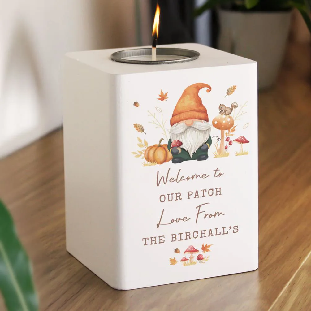 Personalised Autumn Gonk Tealight Holder Extra Image 1