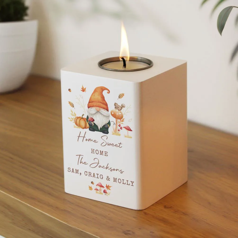 Personalised Autumn Gonk Tealight Holder Extra Image 3