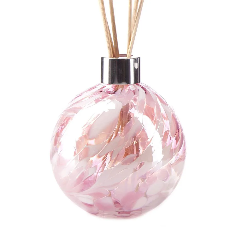 Amelia Art Glass Pink & White Reed Diffuser Gift Set  Extra Image 1