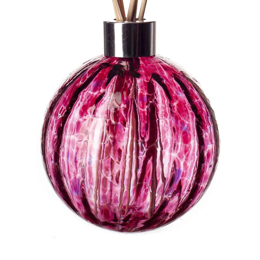 Amelia Art Glass Pink Iris Sphere Optic Reed Diffuser Extra Image 1