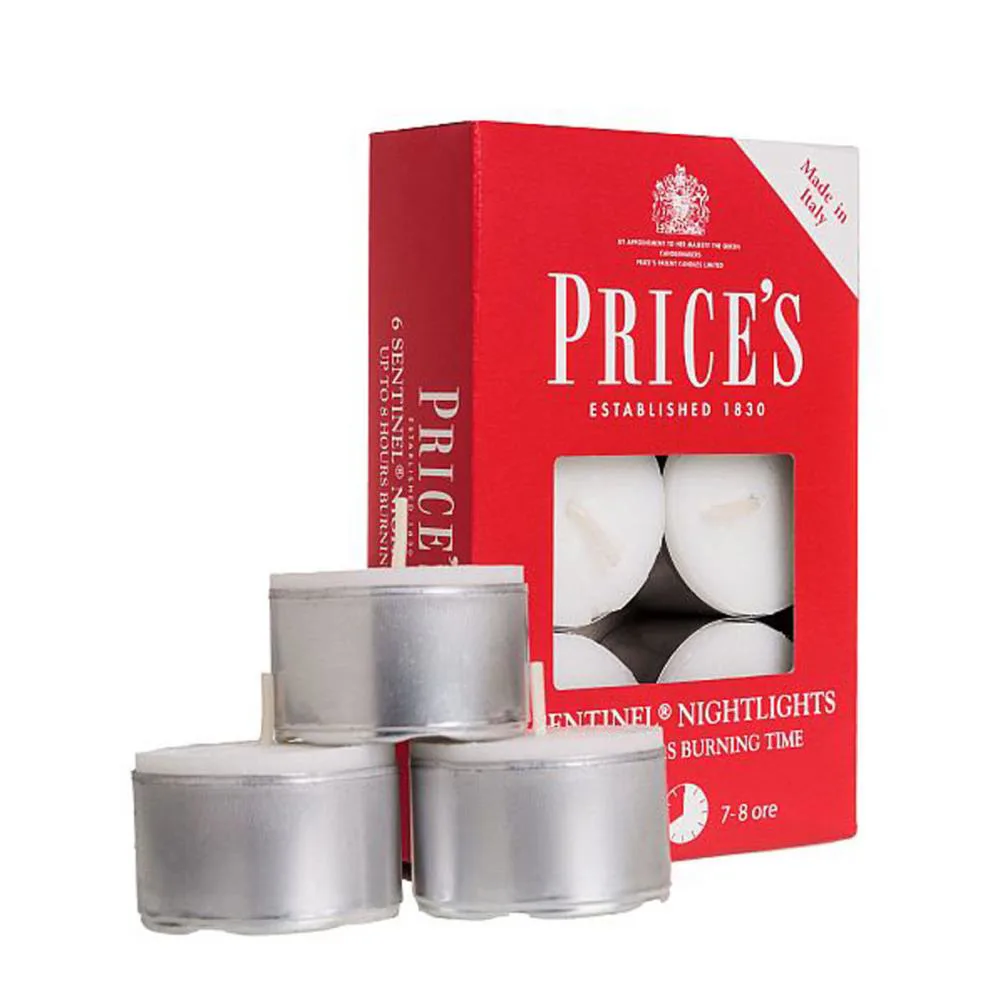 Price's Sentinel Nightlight Long Burning Tealights (Pack of 6) Extra Image 1