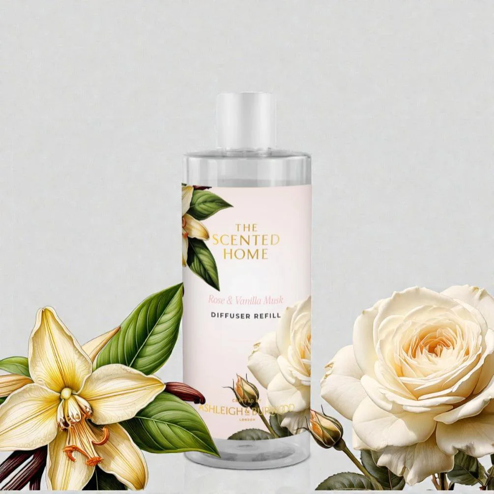 Ashleigh & Burwood Rose & Vanilla Musk Reed Diffuser Refill 300ml Extra Image 1
