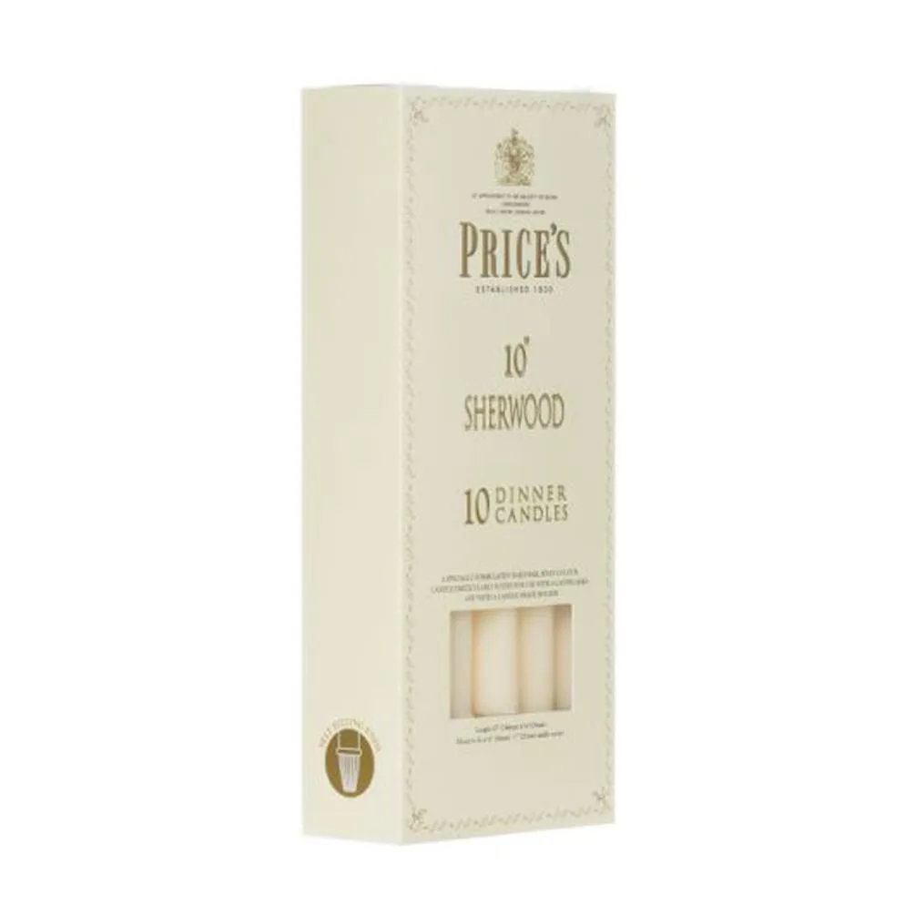 Price's Sherwood Ivory Dinner Candles 25cm (Box of 10) Extra Image 1