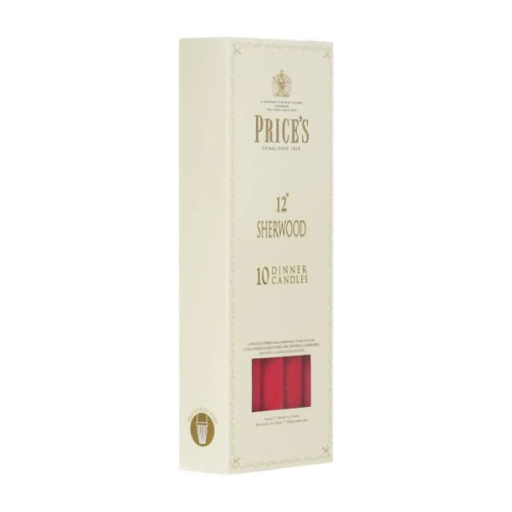 Price's Sherwood Red Dinner Candles 30cm (Box of 10) Extra Image 1