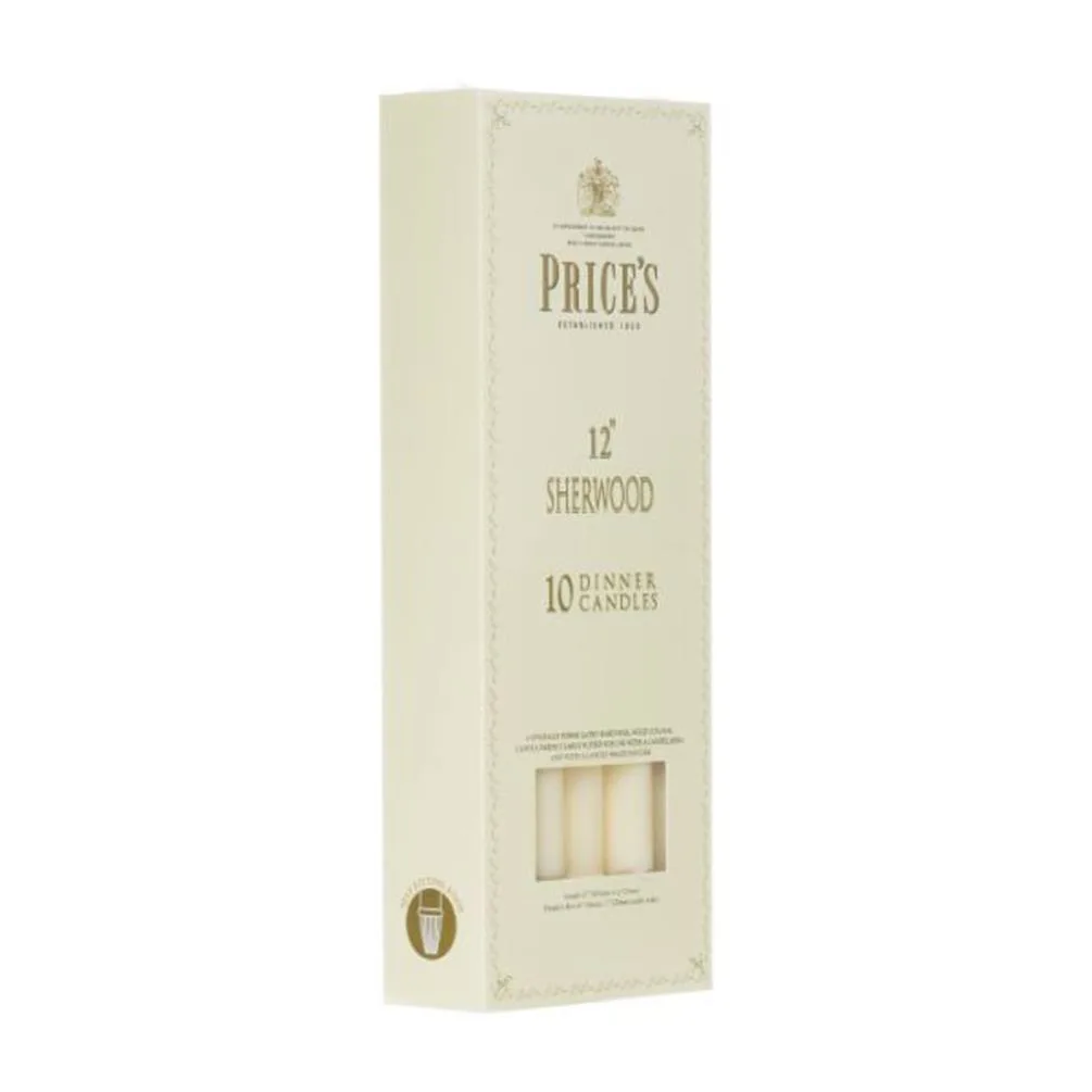 Price's Sherwood Ivory Dinner Candles 30cm (Box of 10) Extra Image 1