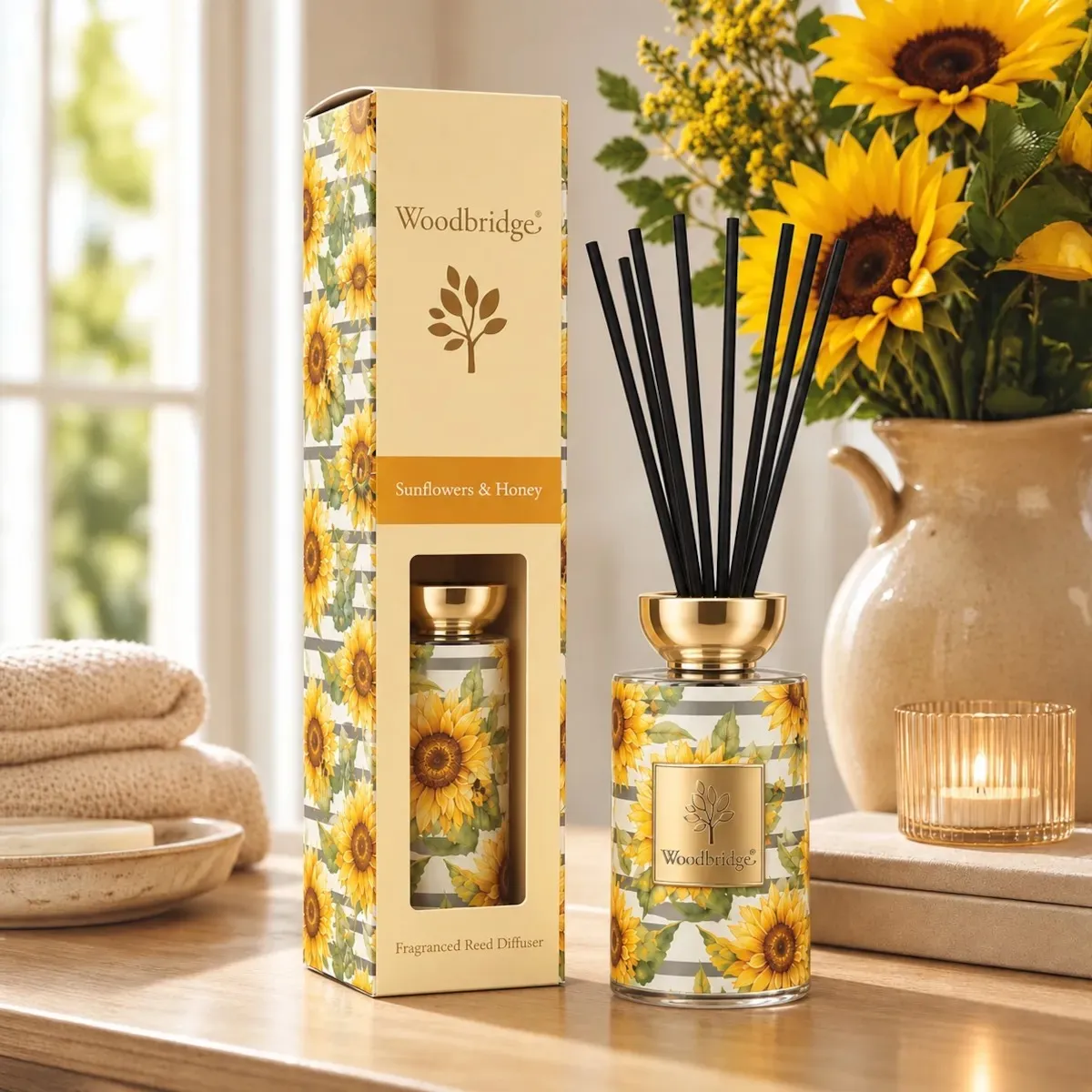 Woodbridge Sunflowers & Honey Reed Diffuser - 1000ml Extra Image 1