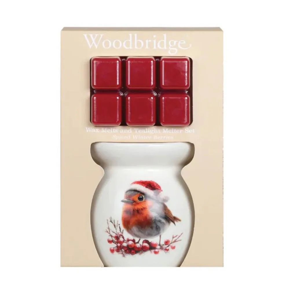 Woodbridge Christmas Robin Wax Melt Warmer Gift Set Extra Image 1
