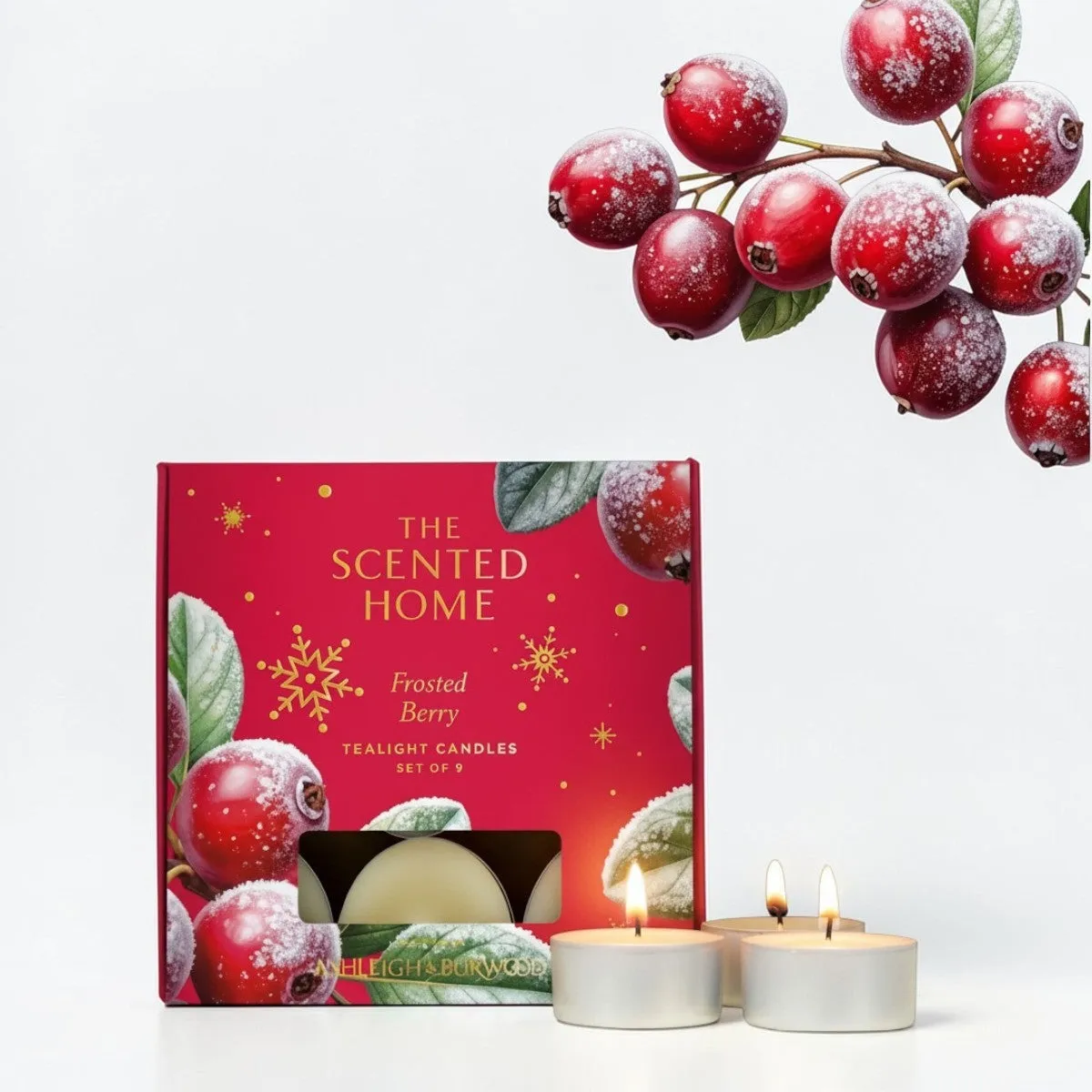 Ashleigh & Burwood Frosted Berry Scented Tealights (Pack of 9) Extra Image 1