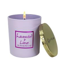 Lily-Flame Lavender & Lime Gold Top Glass Jar Candle