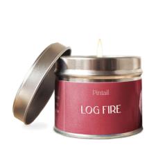 Pintail Candles Log Fire Tin Candle