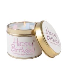 Lily-Flame Happy Birthday Tin Candle