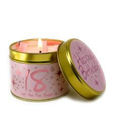 Lily-Flame Happy Birthday 18 Tin Candle