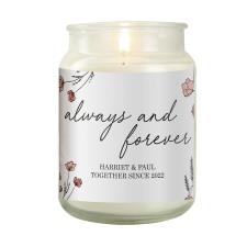 Personalised Always &amp; Forever Large Scented Jar Candle