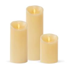 Luminara 3 Ivory LED Pillar Candles Set