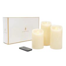 Luminara 3 Ivory LED Pillar Candles Gift Set