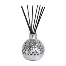 Aroma Silver Glass Reed Diffuser & 50 Black Fibre Reeds