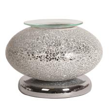 Aroma Ellipse Silver Mosaic Touch Electric Wax Melt Warmer
