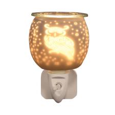 Aroma Owl White Satin Plug In Wax Melt Warmer