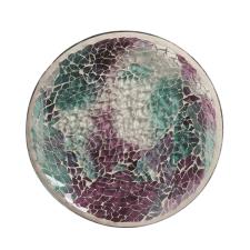 Aroma Teal Crackle Candle Plate