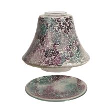 Aroma Teal Crackle Candle Shade &amp; Tray