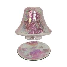 Aroma Pink Crackle Candle Shade & Tray
