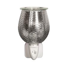 Aroma Silver Lustre Ribbed Plug In Wax Melt Warmer