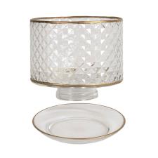 Aroma Clear &amp; Gold Quilted Glass Shade &amp; Tray